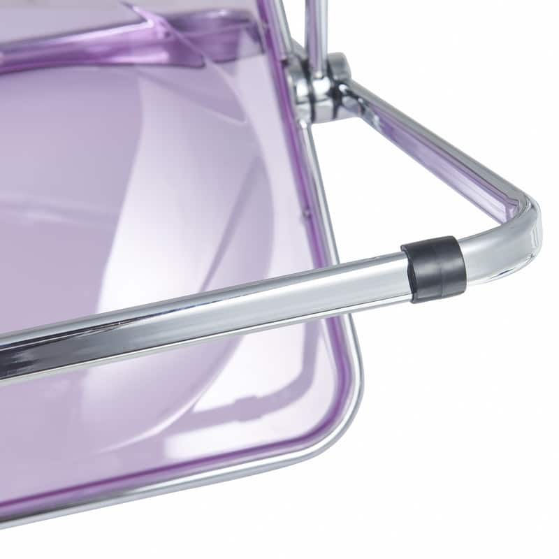 Lawrence Modern Clear Acrylic Transparent Folding Chair with Chrome Steel Frame for Condos and Apartments Set of 4 - 30"