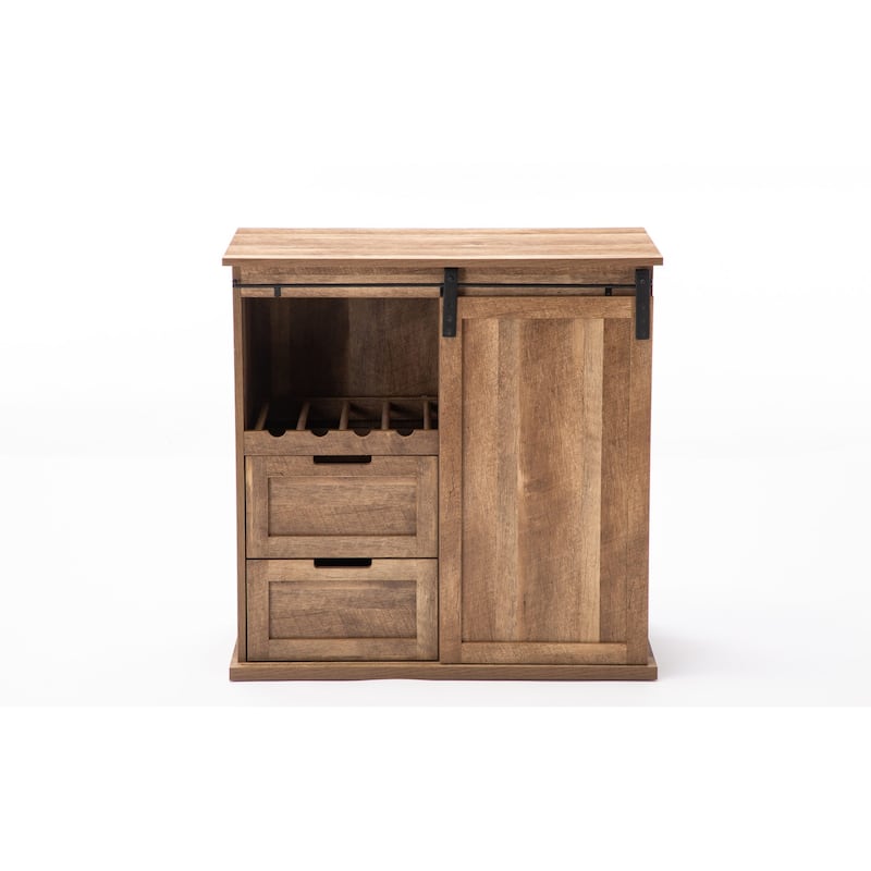 Carbon Loft Leguizamo Sliding Barn Door Wine Cabinet
