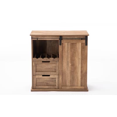 Carbon Loft Leguizamo Sliding Barn Door Wine Cabinet