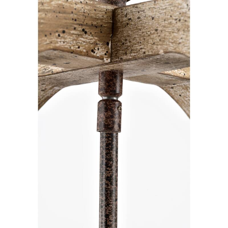 Aamina Rustic Metal Matte 4 Light Wood Gain Painted Finish 24 Inch.