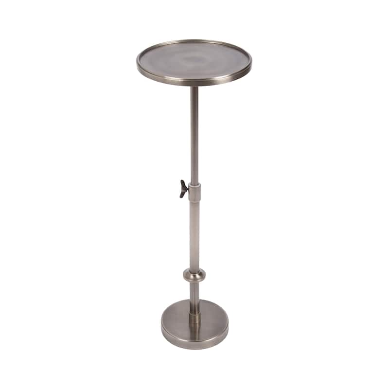 Kate and Laurel Engles Adjustable Polished Metal Table and Plant Stand - 10x10x30 - Silver