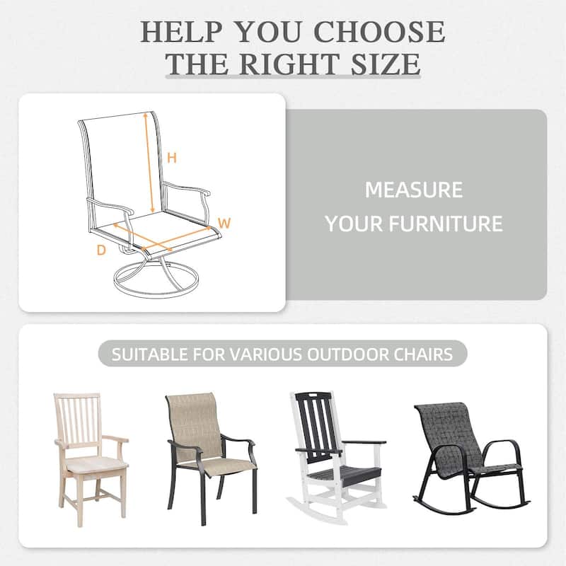 Aoodor Outdoor Dining Chair Cushion Set, 37"x20"x2.8"