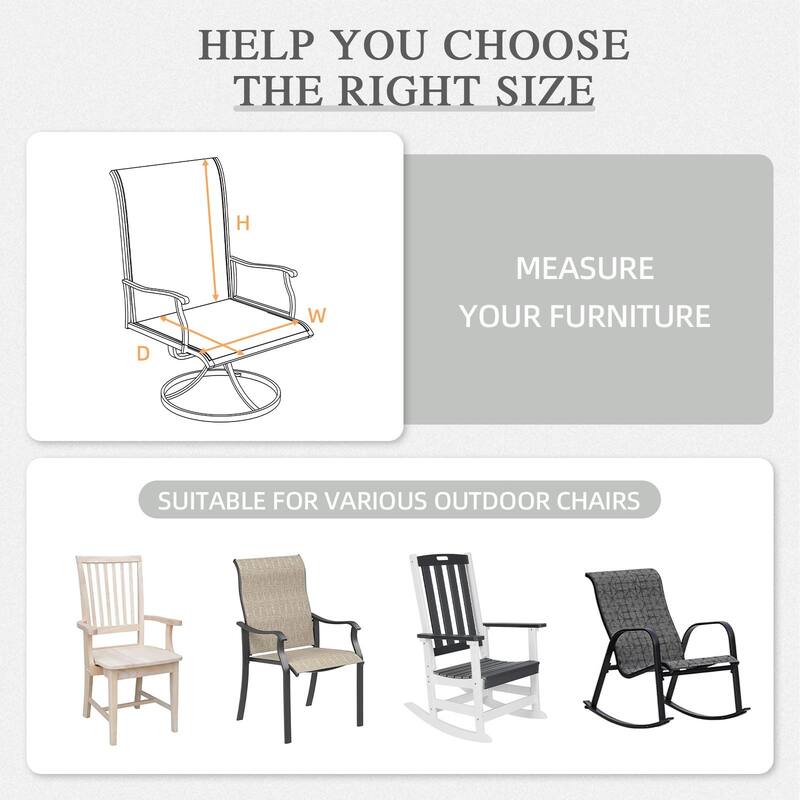 Aoodor Outdoor High Back Dining Chair Cushion Set, 44"x21"x3.2", Set of 4 - 44"x21"x3.2"