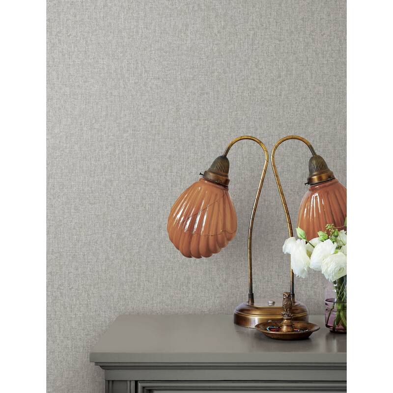 Advantage Halliday Grey Faux Linen Wallpaper