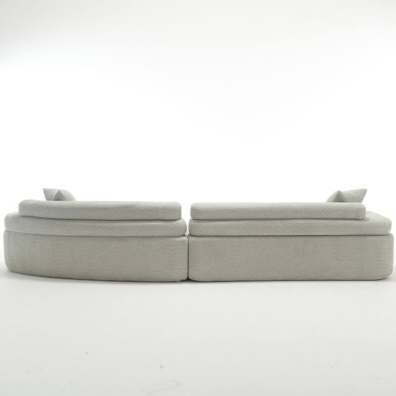 Indoor Foam Sleeper Sofa Bed with Double Backrest and Round Armrests for Living Room or Bedroom