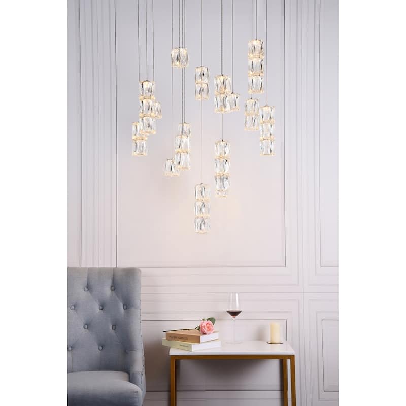Silver Orchid Dove LED light Chrome Pendant - 28"W X 9.2"H