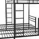 preview thumbnail 10 of 24, Full Over Twin & Twin Bunk Bed with Safety Guardrail, Built-in MDF Shelf, Space-Saving 3-in-1 Design, Sturdy Black Metal Frame