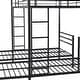 preview thumbnail 7 of 6, Metal Triple Bunk Bed w/Built-in Shelf, for 3, Full Over Twin&Twin Size Bedframe w/Full-Length Guardrail for Kids, Teens, Adults