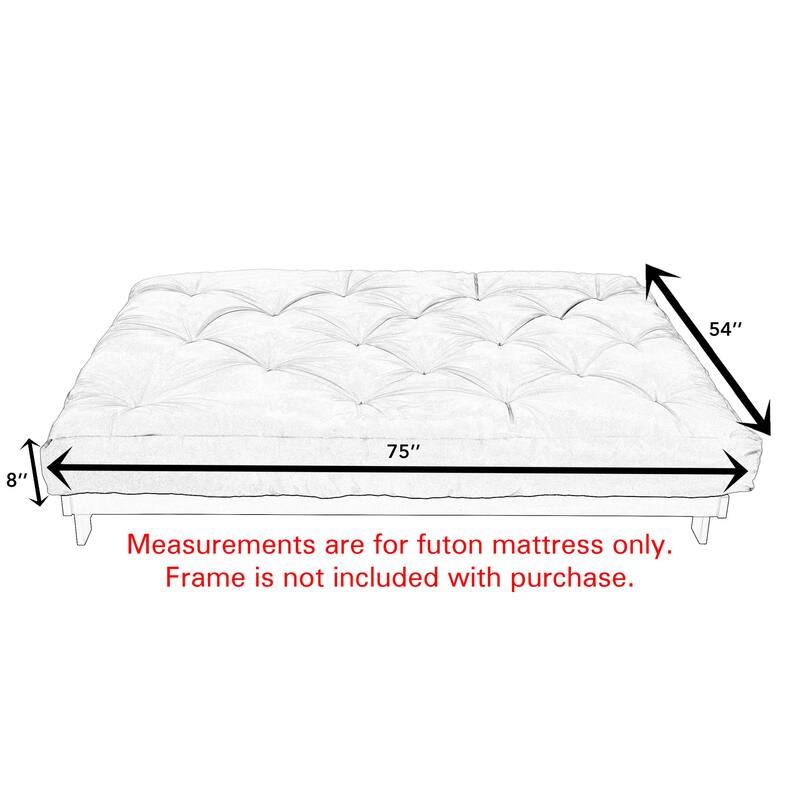 Sorra Home Southwest with Faux Leather Piping Full Futon Mattress (Mattress only)