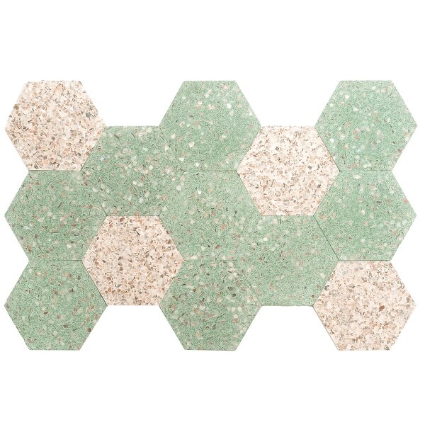 Terraforma 24x24 in. White Honed Terrazzo Large Wall and Floor