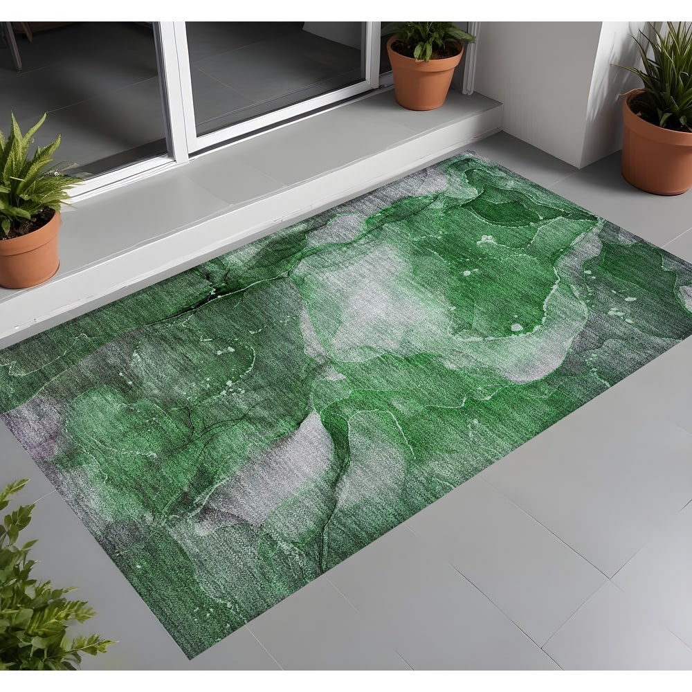 Fari Artistic Abstract Weather Resistant Classic Meets Modern Outdoor Rug