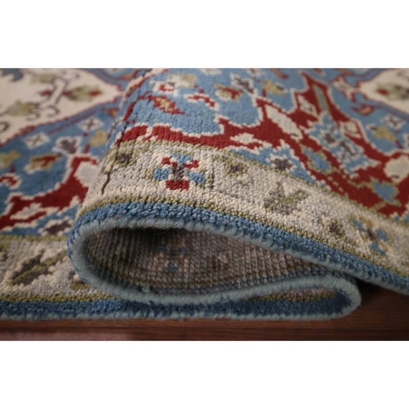 Blue Kazak Oriental Runner Rug Hand-Knotted Wool Carpet - 2'8"x 8'2"