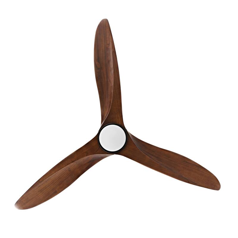GetLedel 52-in Solid Wood Propeller LED Ceiling Fan with Remote and Light