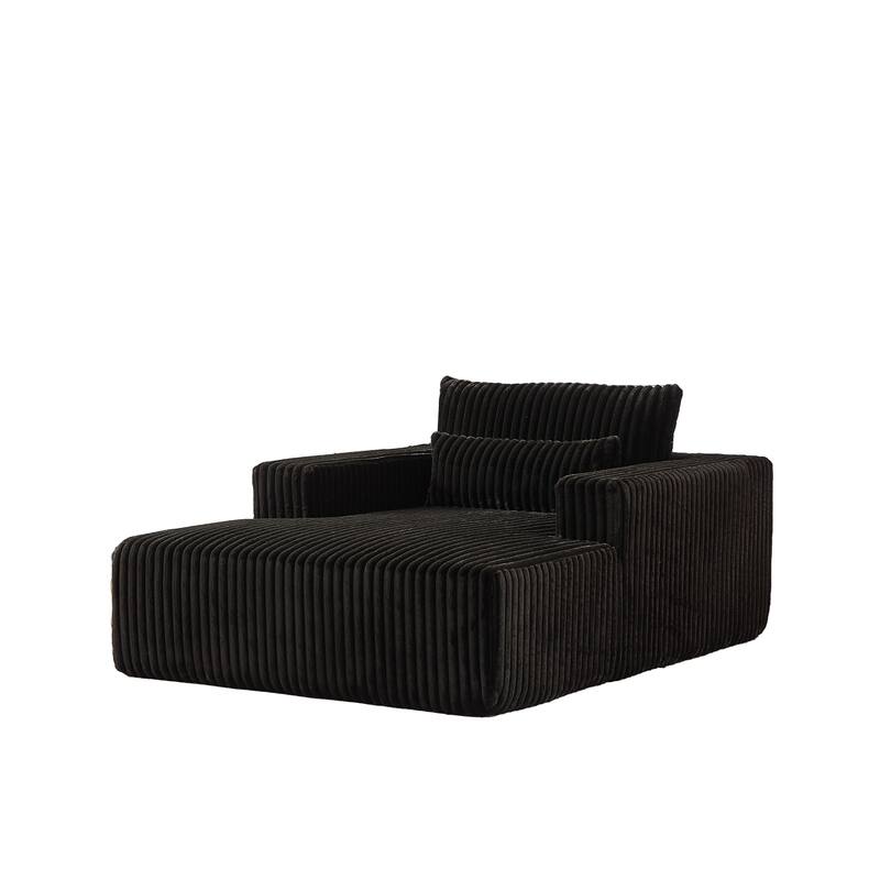 Plush Corduroy Fabric Modular Cloud Sofa with Backrest Pillow for Livingroom 75-Inch Fluffy Sleeper Sofa Bed