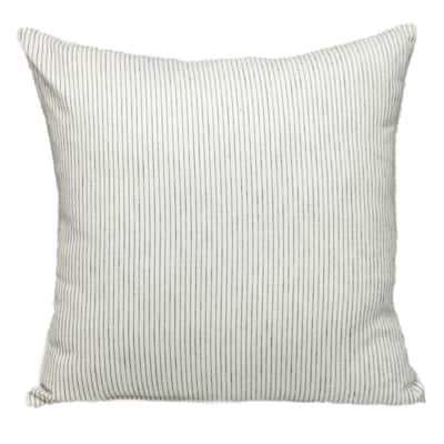 Striped Woven Cotton Throw Pillow - 20" - White and Gray