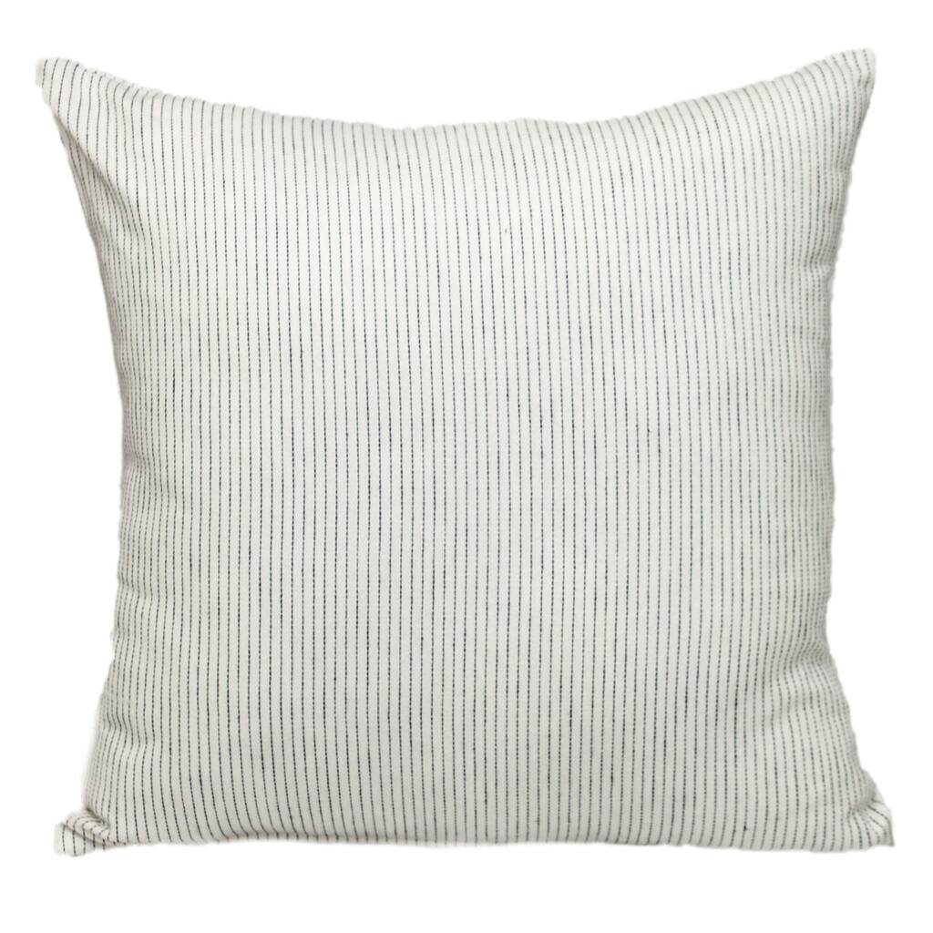 Striped Woven Cotton Throw Pillow - 20" - White and Gray