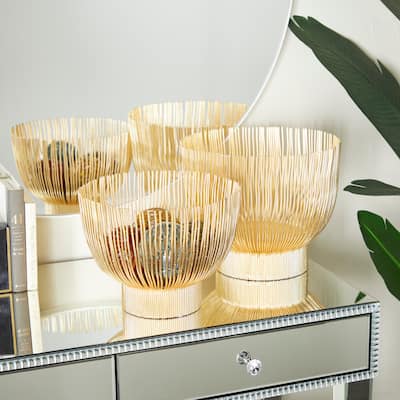 The Novogratz Gold Metal Decorative Bowl (Set of 2) - 14 x 11 and 13 x 10