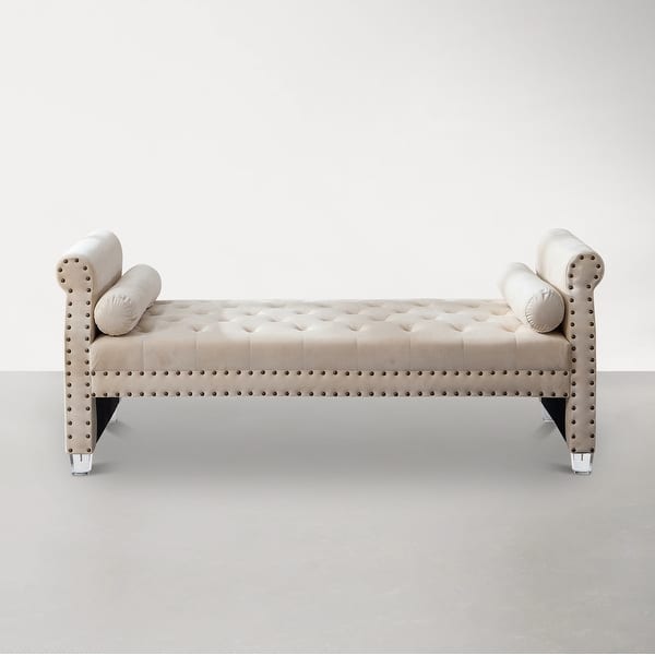Viggo Rolled Arm Tufted Chaise Lounge On Sale Bed Bath & Beyond