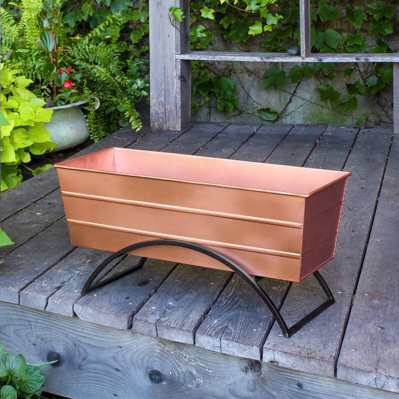 Achla Designs Odette Stand Medium Flower Box Planter, 24 Inch Wide