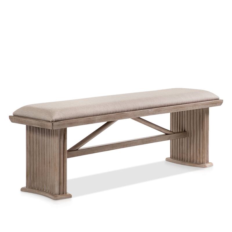 Furniture of America Barbesh Modern Natural Ash Solid Wood 7-Piece Dining Table Set