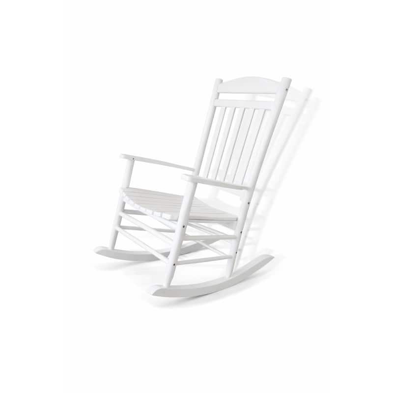 Fratelli White Rocker Poplar Wood Outdoor Rocking Chair