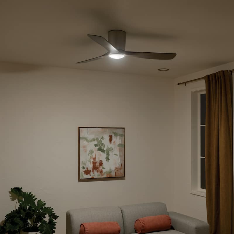 Kichler Lighting Volos 54 inch Integrated LED Indoor Brushed Nickel Flush Mount Ceiling Fan