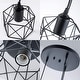 preview thumbnail 4 of 4, Industrial Wrought Iron 3-Light Metal Cage Pendant Lighting - H6.1''