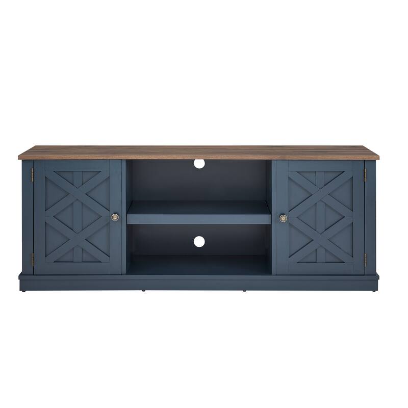 64 in. With Dark Drift Wood Desktop TV Stand for TVs up to 70 in. - 64 inches in width
