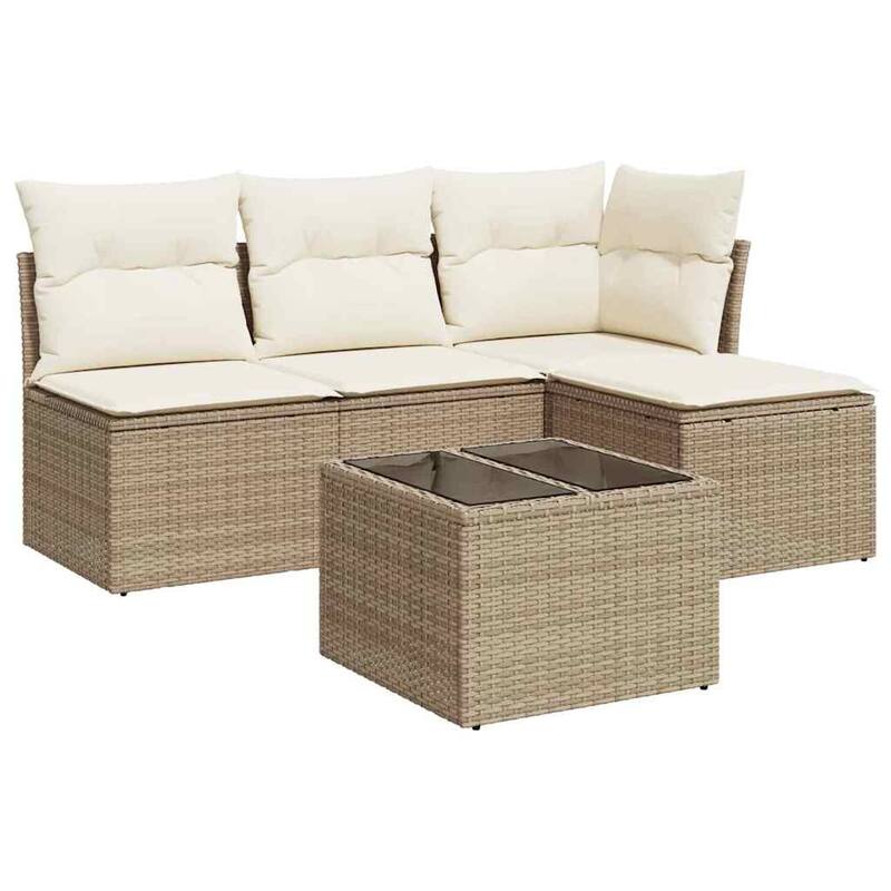 vidaXL Garden Sofa Set Beige, Cream white - 21.7 x 21.7 x 14.6