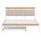 preview thumbnail 5 of 13, Metal Frame Platform Low Profile Queen Bed wTrundle, Headboard, White