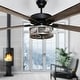 preview thumbnail 3 of 14, 52" Farmhouse Style WiFi Smart Enabled Ceiling Fan, Bulbs Included - 52" x 52" x 14"/19"