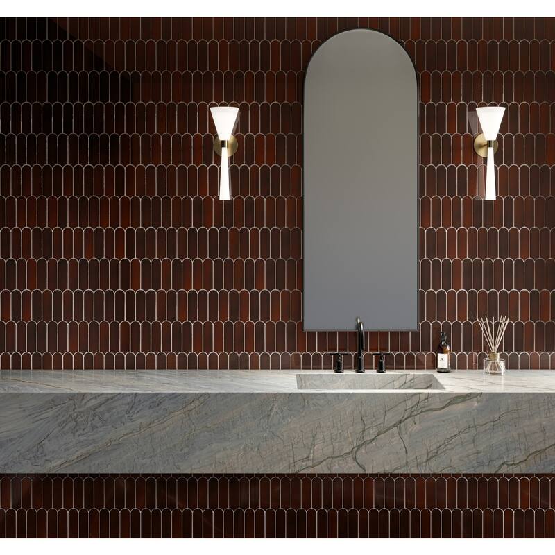 Daltile Artefino Vintage 2 x 6 Fish Scale Mosaic (10 PC Per SQFT) (10.00 SQFT Per Carton)