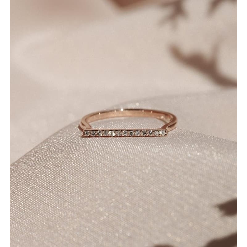 Kobelli Lab Grown Diamond 14k Solid Gold Line Rings (Set of 3)