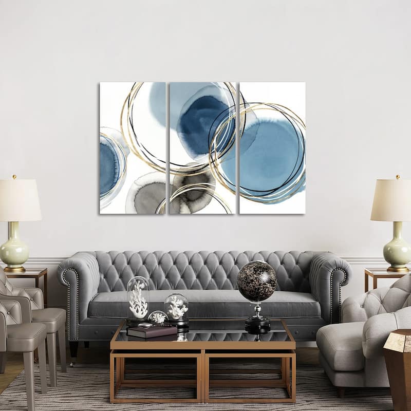 iCanvas "Infinity Indigo II " by Isabelle Z 3-Piece Canvas Wall Art Set - 40x60x1.5