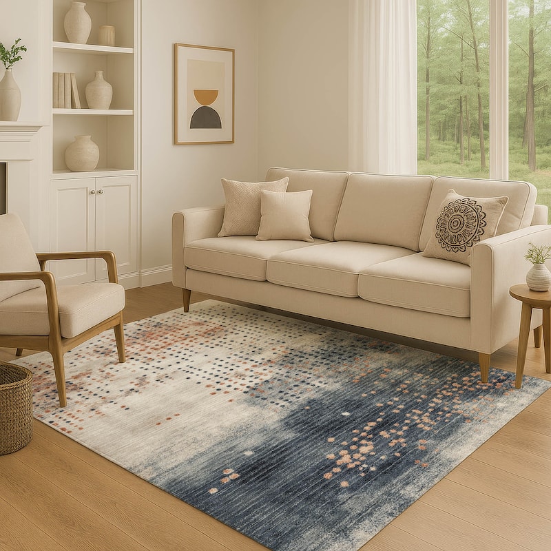 Premium Washable Super Soft Modern Contemporary Mayfield Rug - Linen - 3' x 5'