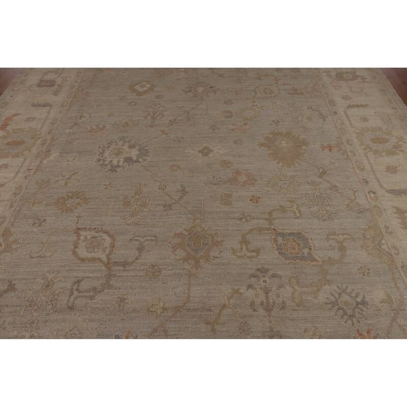 Vegetable Dye Oushak Turkish Area Rug Handmade Bedroom Wool Carpet - 8'0"x 9'10"