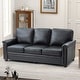 preview thumbnail 10 of 70, Rita Transitional Living Room 3-Seat Genuine Leather Nailhead Sofa with Solid Wood Legs and Removable Cushions