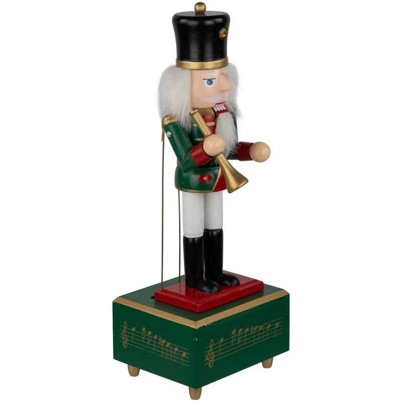 12" Red Animated and Musical Christmas Nutcracker with Trumpet