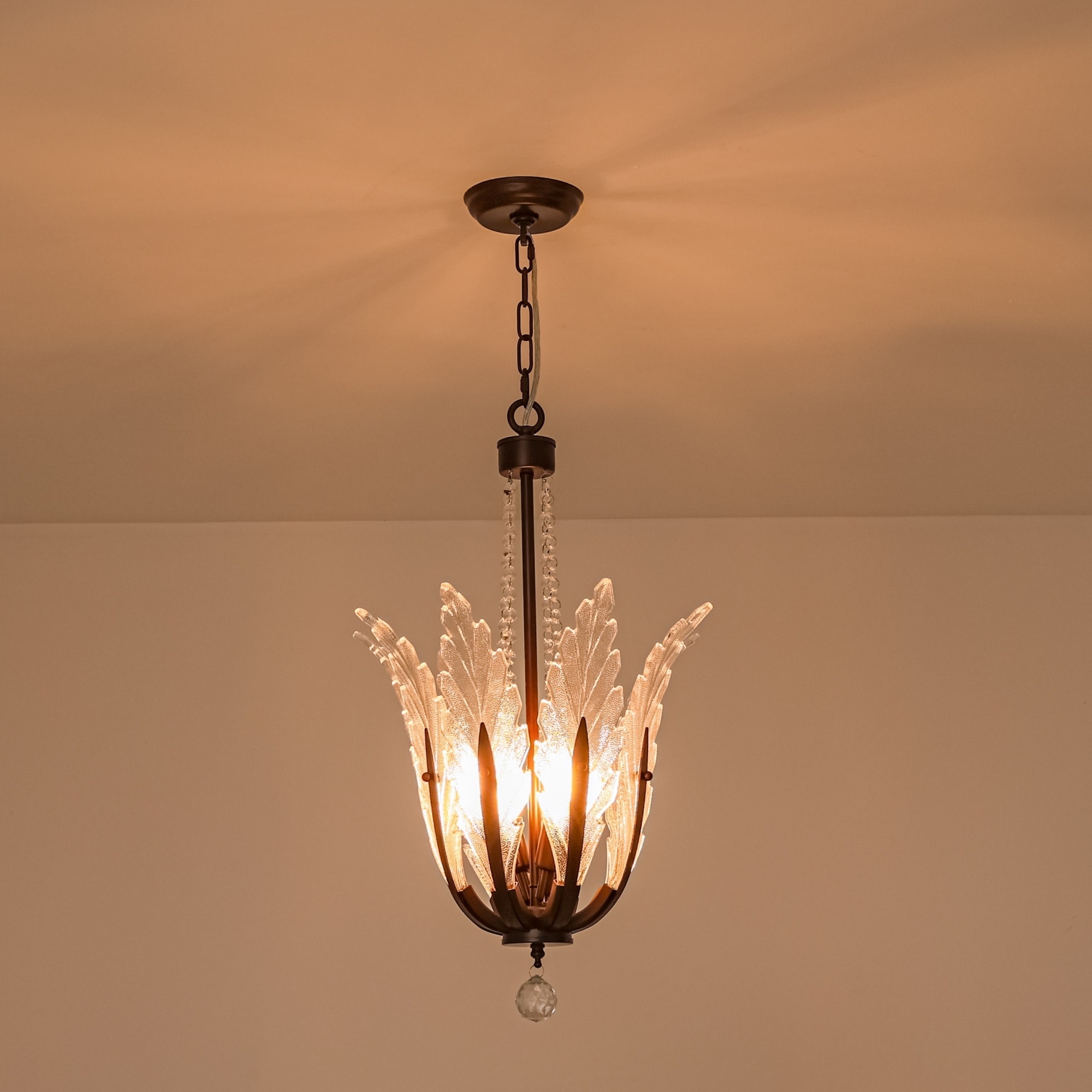 6-Light Gold Geometric Cage Chandelier Candle-Style Traditional