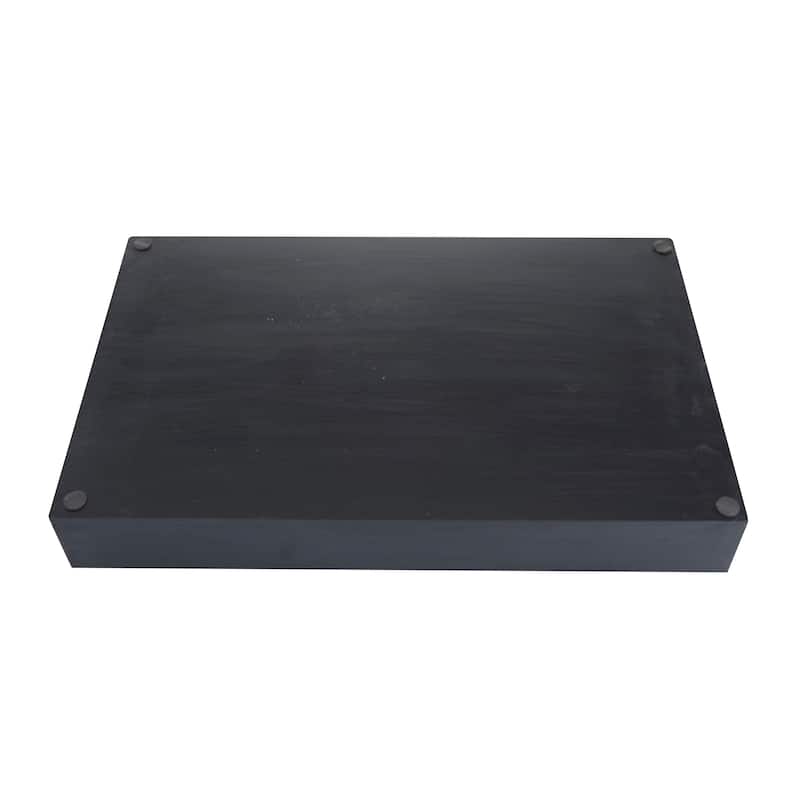 Mango Wood Starburst Carved Tray - Set of 3 Black - Roche River Decor - 13"W x 18"L x 3"H