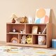 preview thumbnail 10 of 9, Natural Wooden 5-Compartment Cubby Storage Shelf Cabinet Perfect for Kids Room - 48” × 13” × 24”