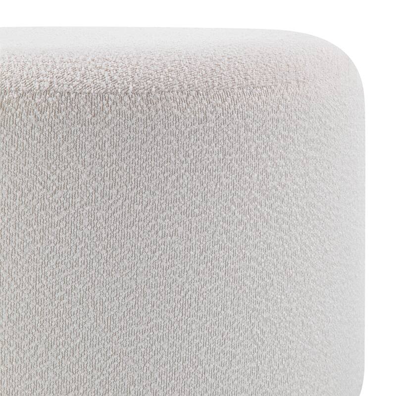 Renwil Audrina Indoor Boucle Ottoman, Off-White