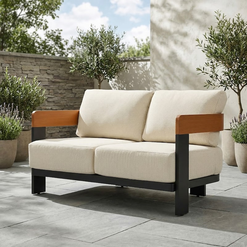 50.39'' Wide Outdoor Patio Sofa With Cushions