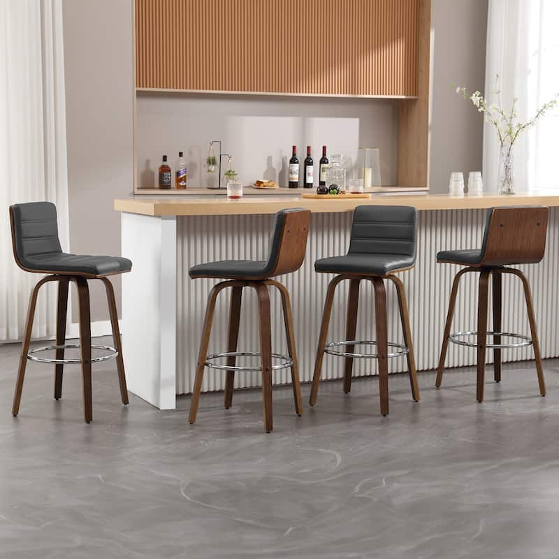26"/29" Faux Leather Swivel Bar/Counter Stools, Set of 2/3