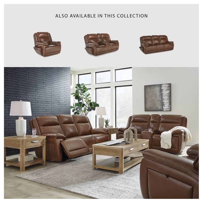 Signature Design by Ashley Healy Pier Brown Power Reclining Sofa - 89.25" W x 40" D x 42.25" H