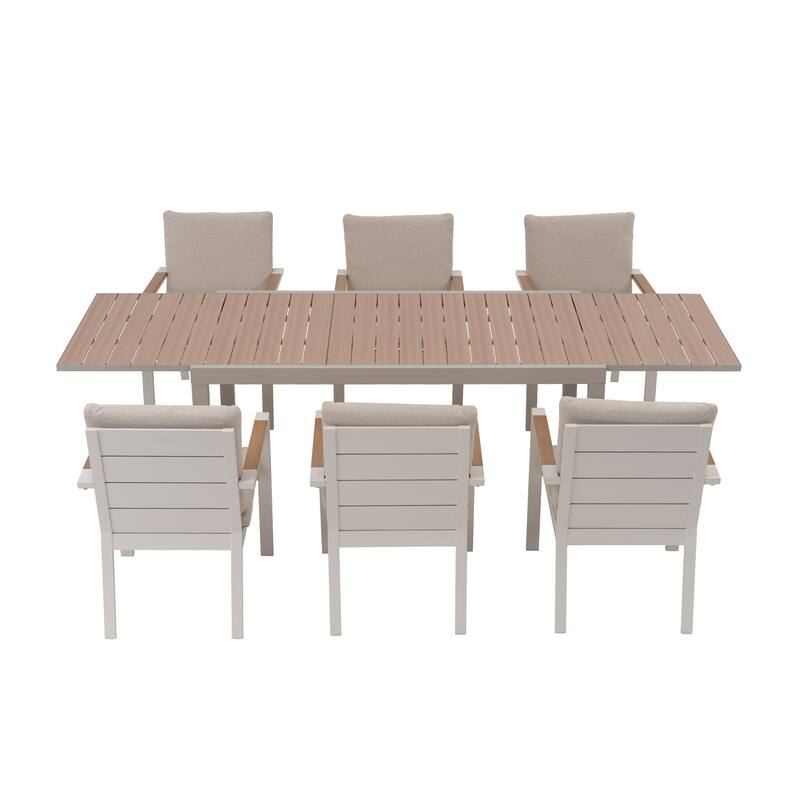 Expandable Aluminum Outdoor Dining Set with 6-8 Chairs