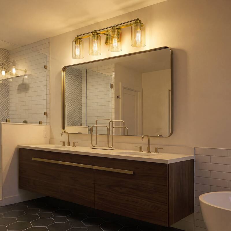 Bathroom Vanity Light,Wall Sconce Lamp Over Mirror with Clear Glass Shade