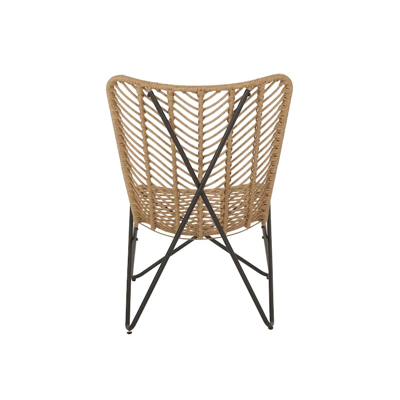 Galtin Outdoor Wicker and Iron Accent Chairs (Set of 2) by Christopher Knight Home