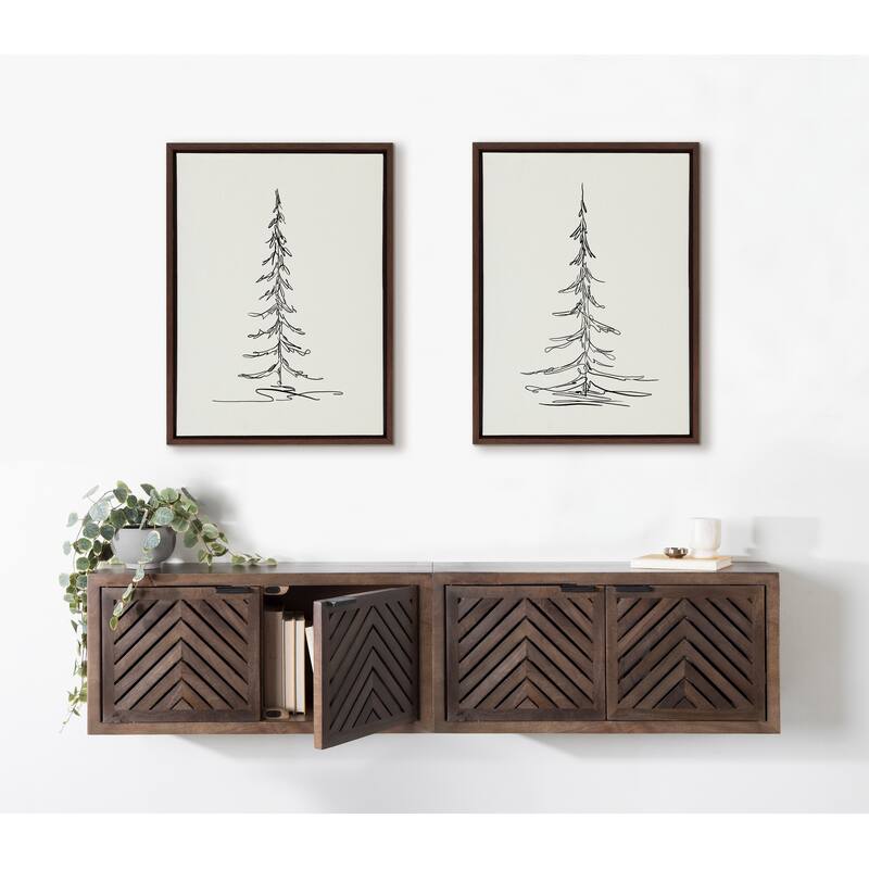 Kate and Laurel Sylvie Trees Canvas Set by The Creative Bunch Studio