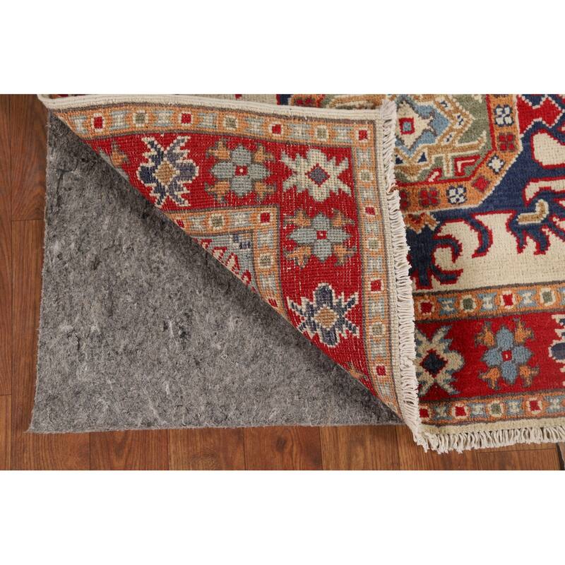Geometric Kazak Oriental Runner Rug Handmade Foyer Wool Carpet - 2'8" x 9'7"